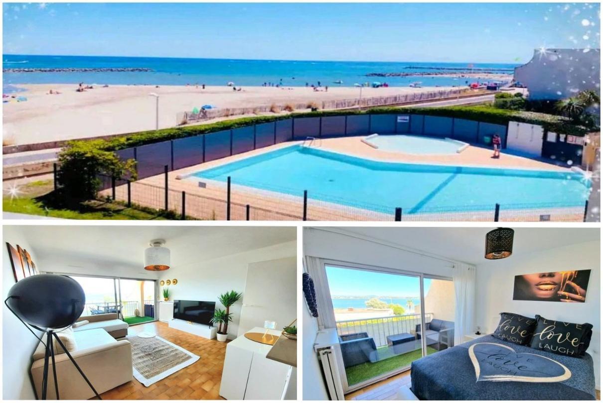 Appartement 1Ere Ligne Piscine Terrasse Au Bord De La Plage Front De Mer Avec 6 Velos Палава-ле-Фло Экстерьер фото